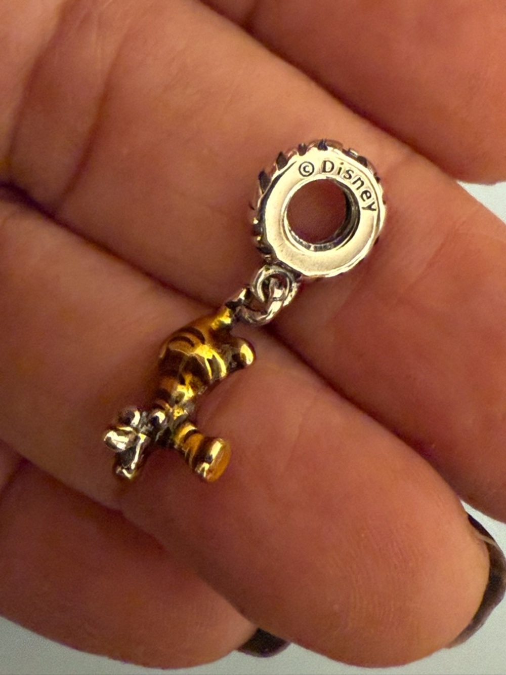 Disney Gold and Silver Tigger Dangle Charm for Bracelets